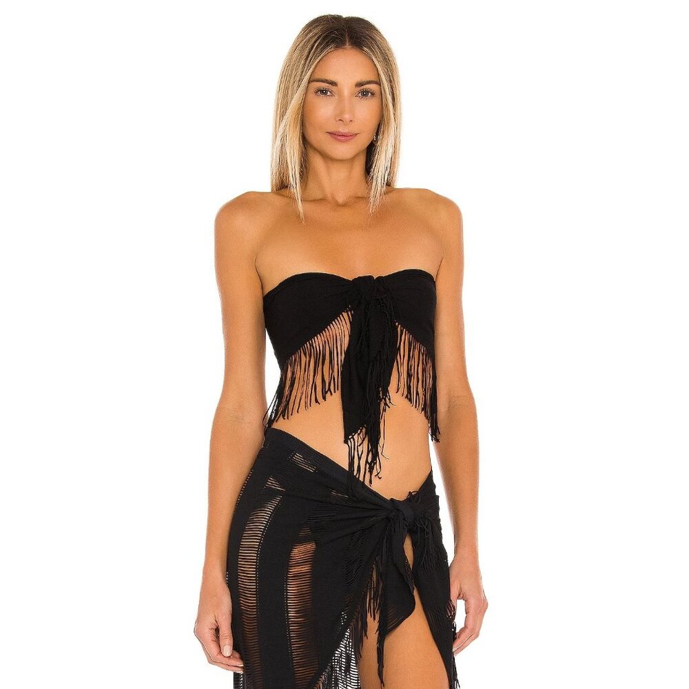 Beach Bunny Haute Summer Top in Black One Size New Womens Tank Cropped